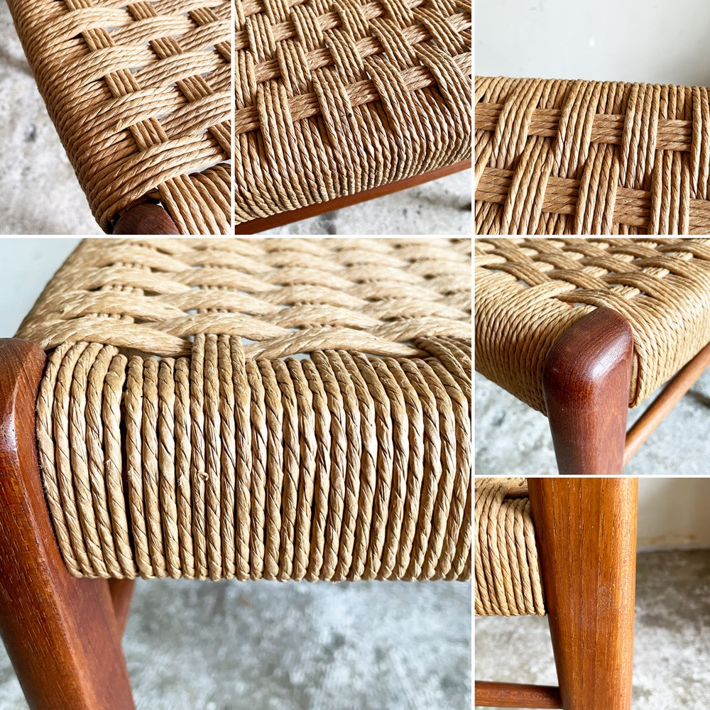 デンマークビンテージ Danish Vintage チーク材ｘペーパーコード ダイニングチェア ラダーバック 北欧家具 北欧ビンテージ ■