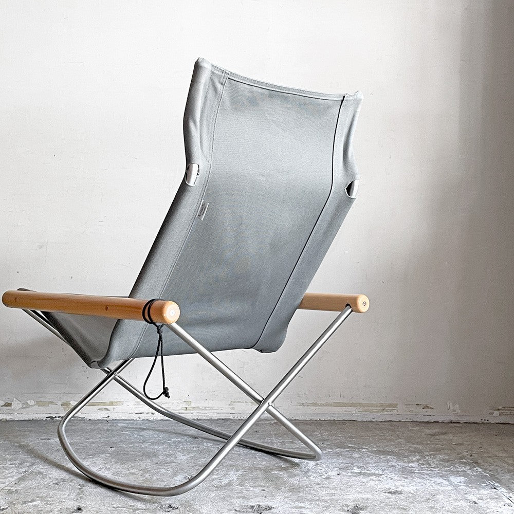 ニーチェアX  NY chair X フォールディングチェア ロッキング 折り畳み ナチュラル×グレー  MoMA 藤栄 新居 猛 ■