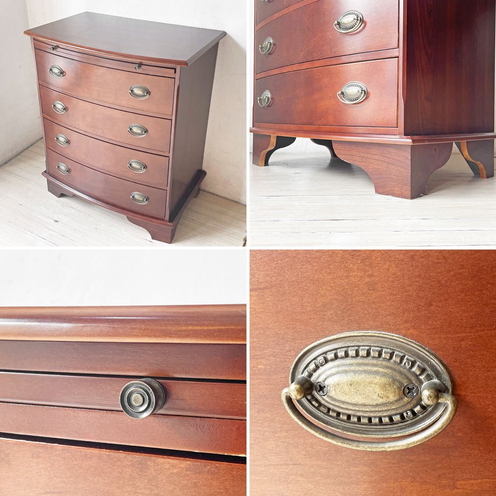 クラシカルスタイル Classical Style 4ドロワー チェスト スライドトレー付き サイドチェスト ベッドサイドテーブル ★