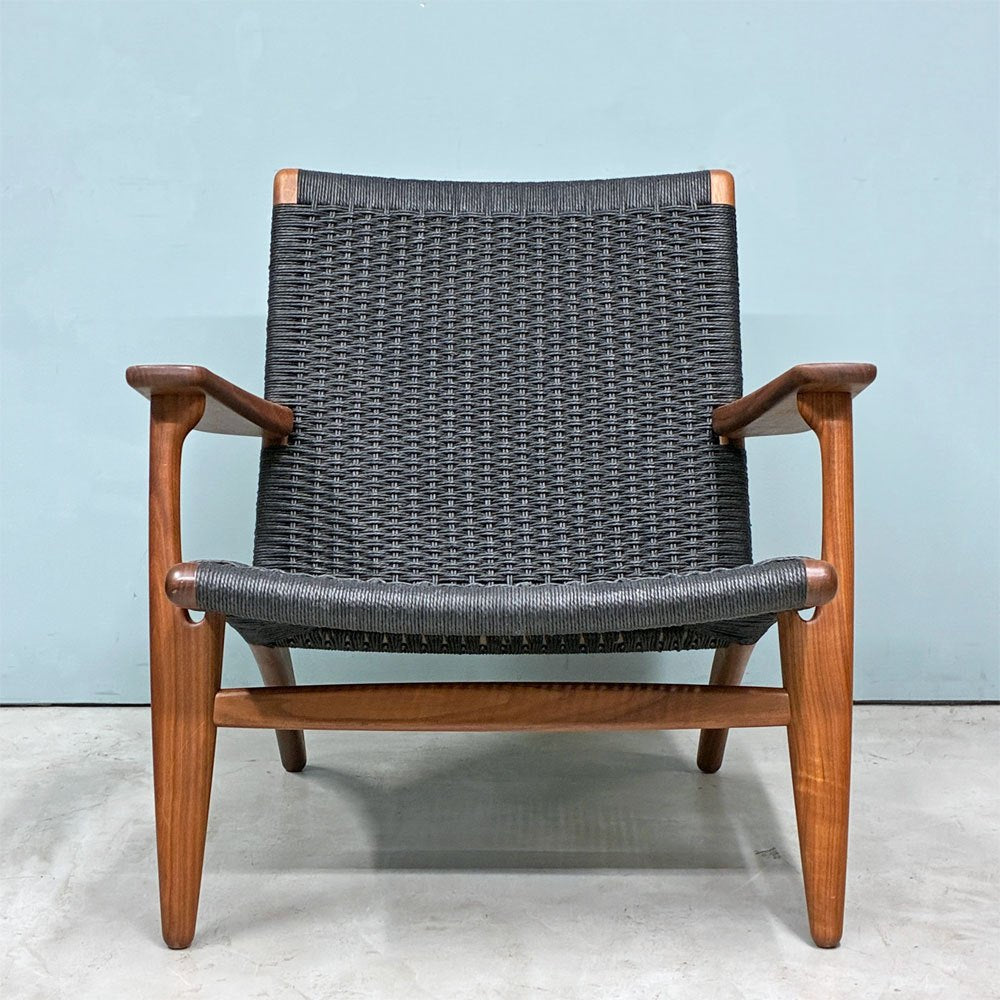 カールハンセン＆サン Carl Hansen & Son CH25 イージーチェア ラウンジチェア ウォールナット材 ブラックペーパーコード ハンス・J・ウェグナー デンマーク 北欧家具 ◎