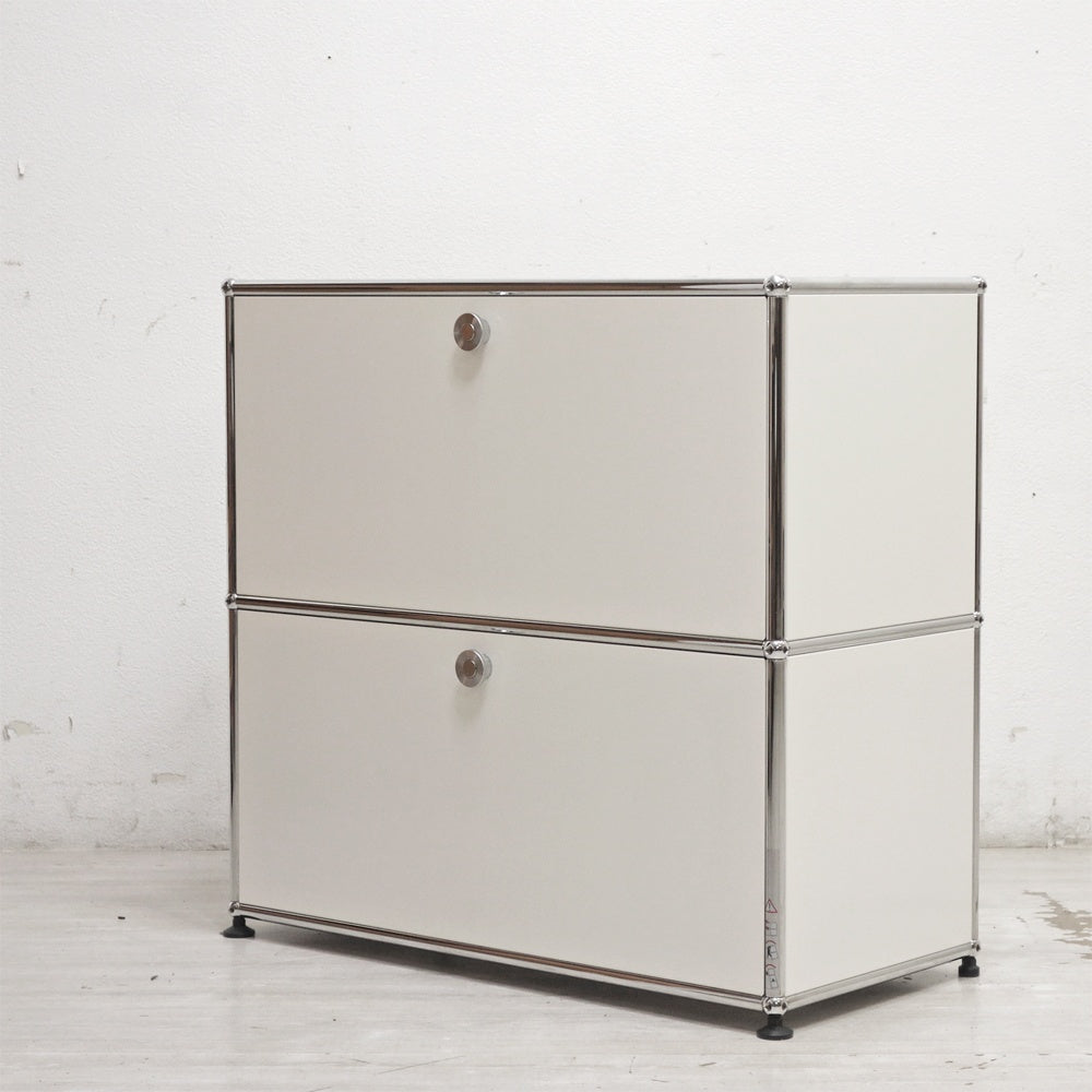 ユーエスエムハラー USMハラー USM Haller モジュラーファニチャー TVボード 1列2段 ドロップダウン x1 ドロワー x1 W77×D37cm ●