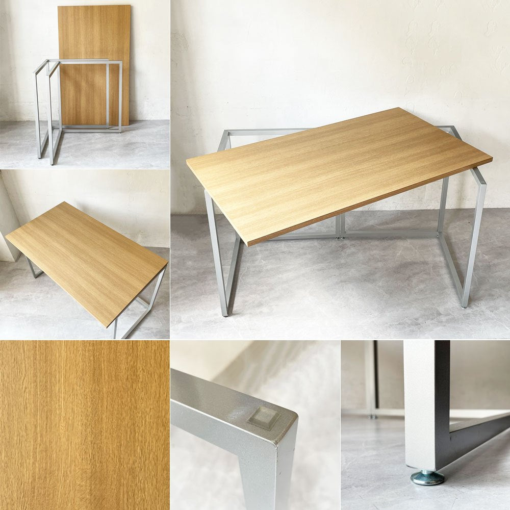 ビスレー BISLEY デスクプラン DESK PLAN Lフット ワーキングテーブル デスク オーク メラミン天板 スチール脚 W120cm イギリス ★