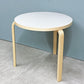 アルテック artek テーブル TABLE 90B ダイニングテーブル リノリウム天板 ペールグレー haluta別注カラー Φ75cm アルヴァ・アアルト ◎