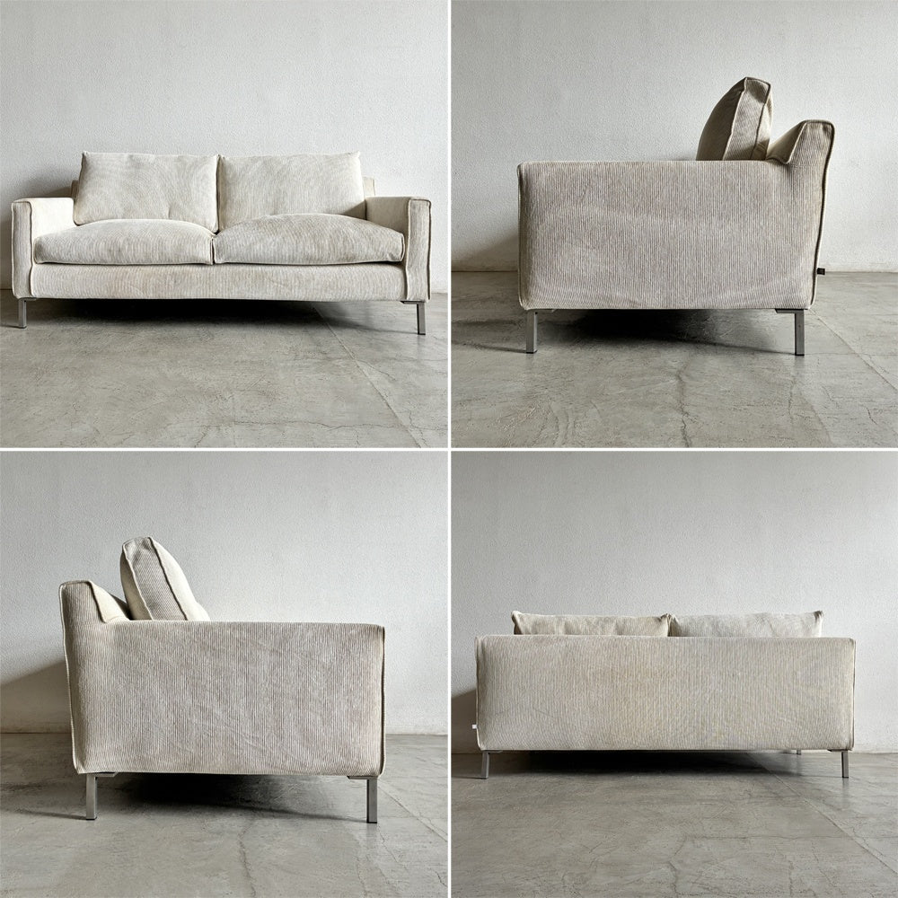 アイラーセン eilersen ストリームライン ソファ STREAMLINE SOFA 2-2.5シーター W180cm フットスツール オットマン 2点セット イェンス・ユール・アイラーセン Jens Juul Eilersen Eランク生地 ホワイト系色 参考価格￥674,300- 〓