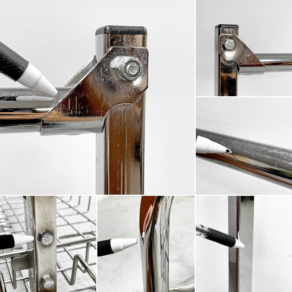 R&B ワイヤープロダクツ R&B WIRE PRODUCTS ガーメントラック GARMENT RACK 48"ハンガーラック バスケット付き インダストリアル 合計定価￥57,750- P.F.S.取扱 現状品 ●