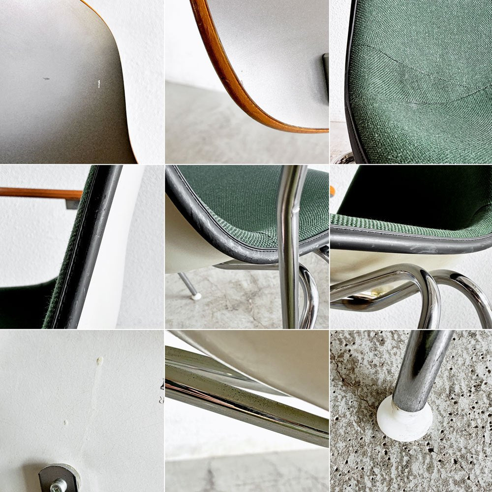 ハーマンミラー Herman Miller サイドシェルチェア セカンド 2nd ビンテージ アプホルスター スクールベース 肘掛けテーブル付 イームズ ミッドセンチュリー A 〓