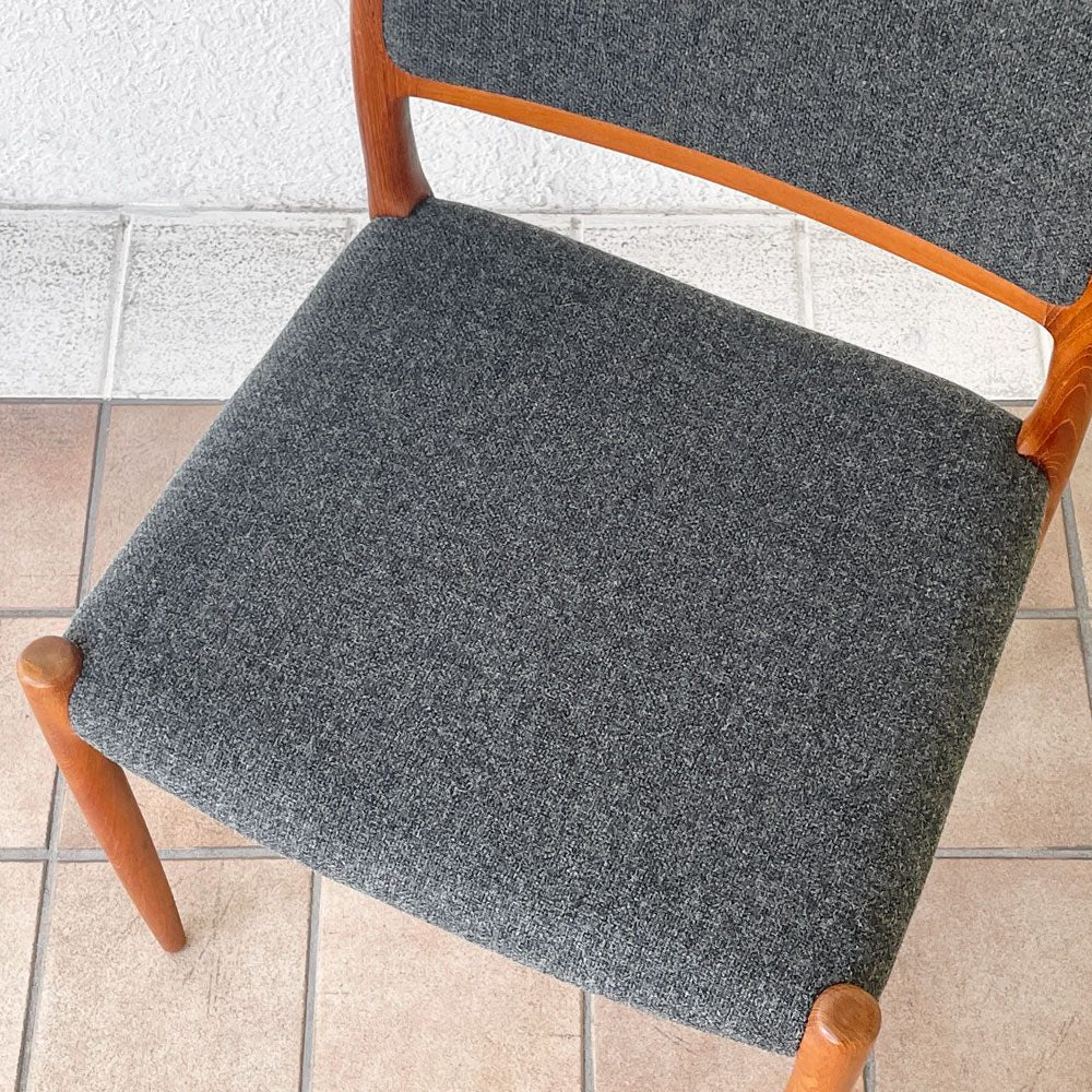 JLモラー J.L.Moller Model No.80 チーク材 ダイニングチェア ファブリック ニールス・O・モラー デンマーク 北欧家具 A ◇