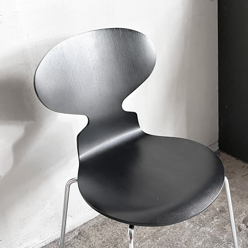 フリッツハンセン Fritz Hansen アントチェア ANT CHAIR 4本脚 ブラック カラードアッシュ 2019年製 アルネ・ヤコブセン デンマーク ■