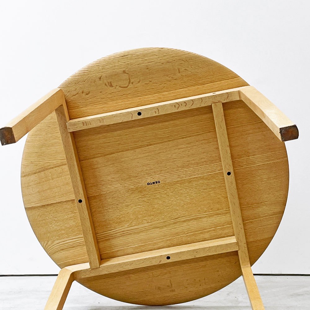 伝統工芸株式会社 DENTO リッショ LISCIO サークル ダイニングテーブル Φ84cm ラウンド オーク無垢材 ナチュラルモダン 定価￥120,000- ●