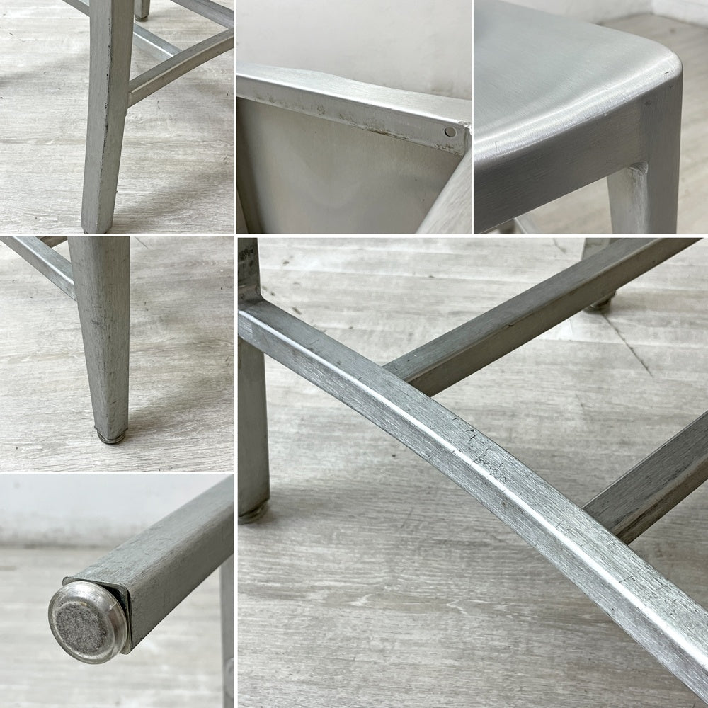 エメコ emeco ネイビー NAVY チェア No.1006 ダイニングチェア ブラッシュドアルミ インダストリアル ミッドセンチュリーデザイン ●