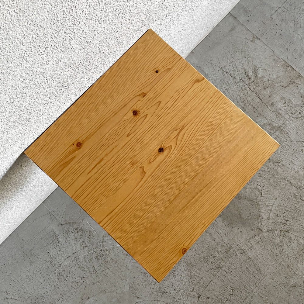 ビンテージスタイル Vintage Style 節入り杉天板×スチール脚 ゴールド カフェテーブル ダイニングテーブル スクエア W60cm 〓