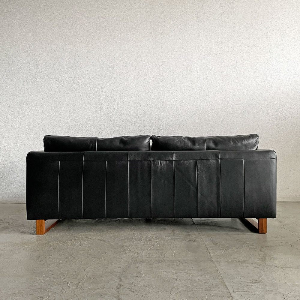 アクタス ACTUS ファイブバイファイブ five by five S1378 2.5シーターソファ W195cm 本革 ブラックレザー 廃番 〓