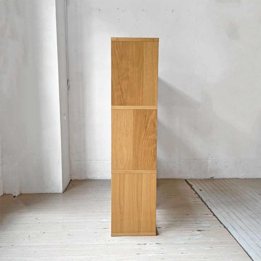 無印良品 MUJI スタッキングシェルフ オープンシェルフ ディスプレイラック 3段3列 オーク材 ナチュラル 参考定価39,900- ★