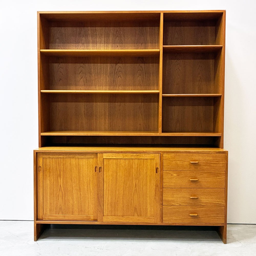 RYモブラー RY Mobler スタッキングシェルフ チーク材 キャビネット ハンス・J・ウェグナー Hans J Wegner 本棚 飾り棚 デンマーク 北欧ビンテージ ●