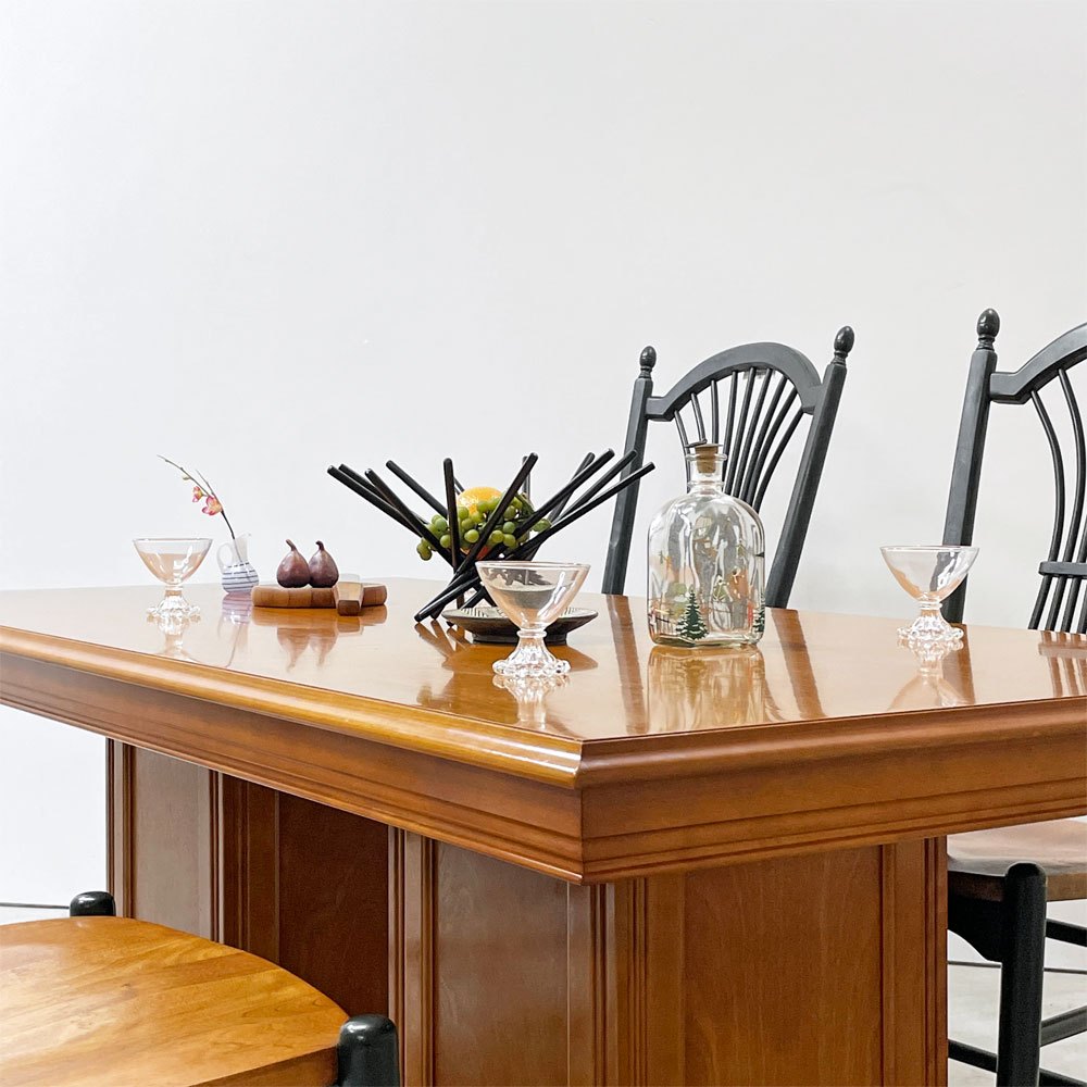 横浜ダニエル LDシリーズ A-322 A-320 ダイニングテーブル 組み立て式 2キャビネット W180cm 樺桜材 元町家具 クラシカルデザイン ●