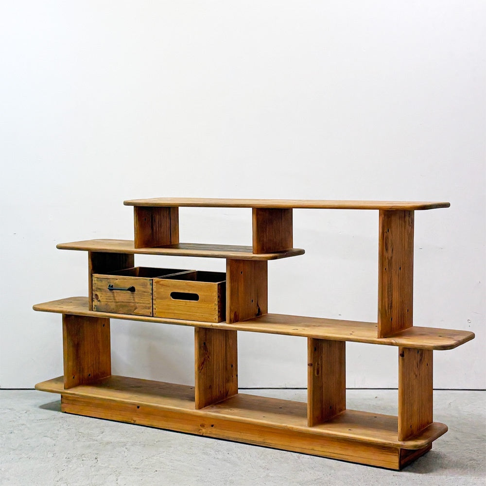 アクメファニチャー ACME Furniture ポカテロ POCATELLO SHELF-2018 パイン無垢材 オープンシェルフ 本棚 飾り棚 抽斗2杯 参考価格132,000円 廃盤希少 ●