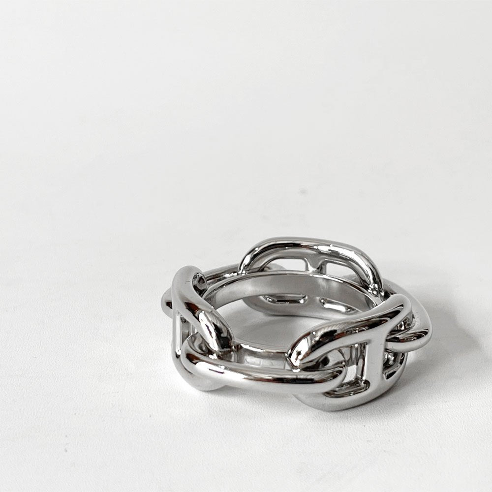 エルメス HERMES ルカデRegate シェーヌ・ダンクル Chaine d'Ancre スカーフリング シルバー スイス製 ★