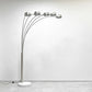 ミッドセンチュリーモダンデザイン Mid century modern フロアライト アーチ型 5灯 ステンレス 大理石ベース ●