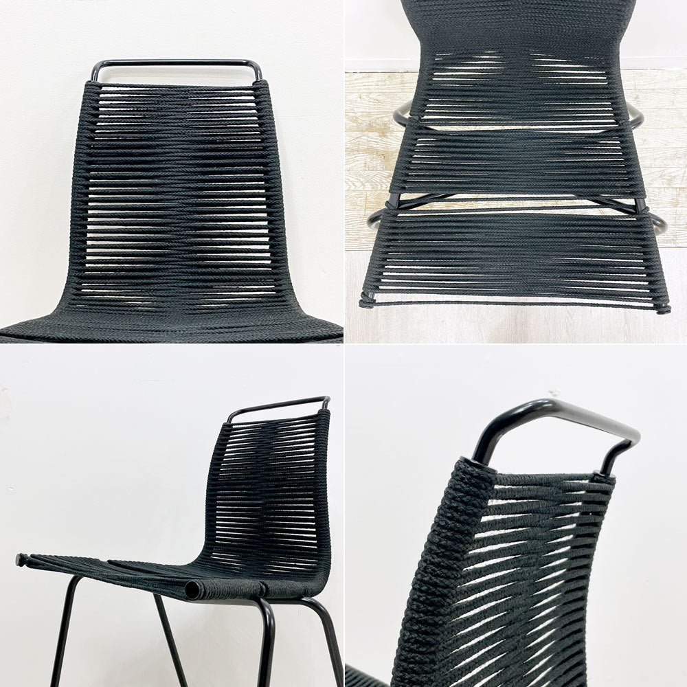 カールハンセン＆サン Carl Hansen & Son PK1 ダイニングチェア ポール・ケアホルム Poul Kjaerholm フラッグハリヤードロープ スチール ブラック 北欧 デンマーク モダン ●