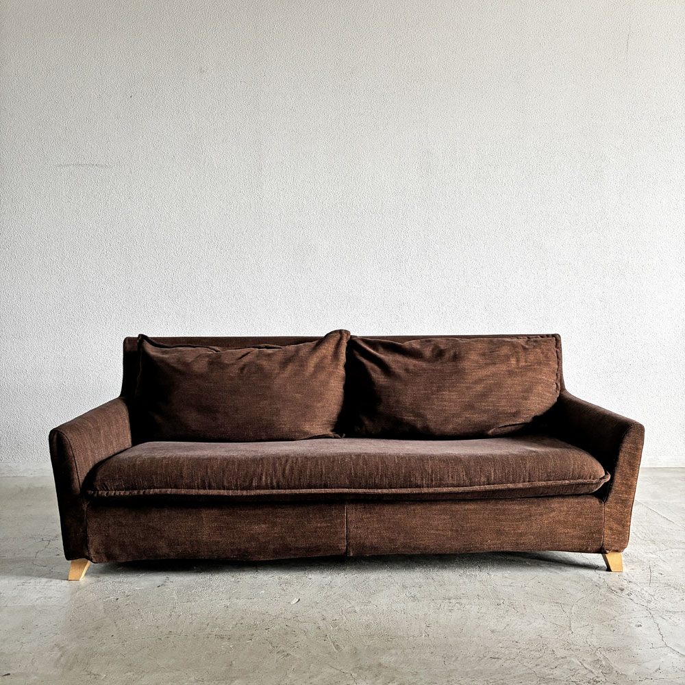 リラックスフォーム RELAX FORM サボン SAVON 3人掛けソファ W188cm カバーリングファブリック ブラウン系 カタログ合計定価￥132,000- 〓