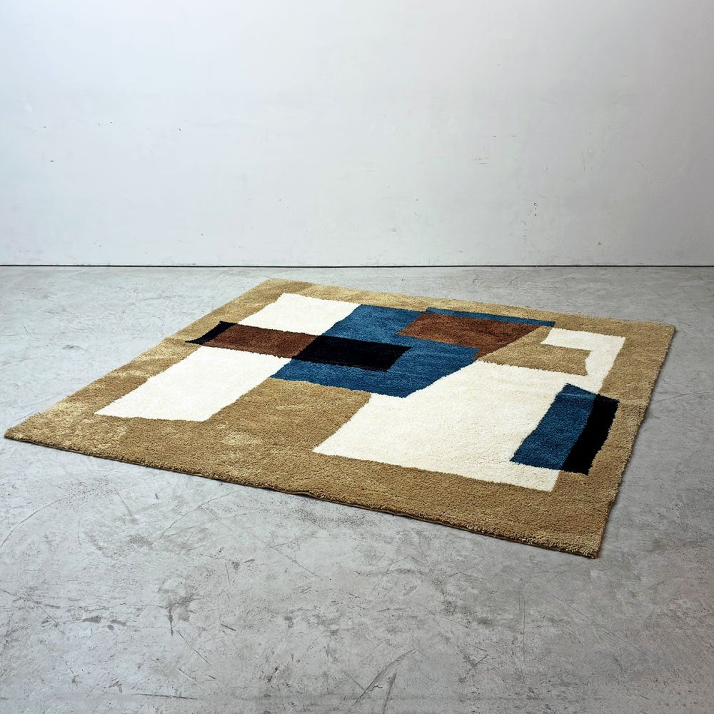 ジャーナルスタンダードファニチャー jsf ジオメトリック GEOMETRIC スクエアラグ 200x200cm 幾何学模様 手洗い洗濯可 滑り止め付き モダンデザイン ●