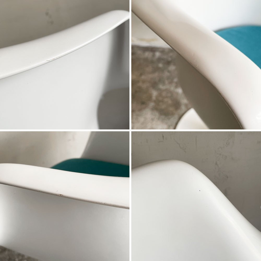 ノル ノール Knoll サーリネンコレクション チューリップチェア アームチェア ダイニングチェア ホワイト 座面クッション交換済み エーロ・サーリネン ビンテージ 参考定価￥520,300- ■