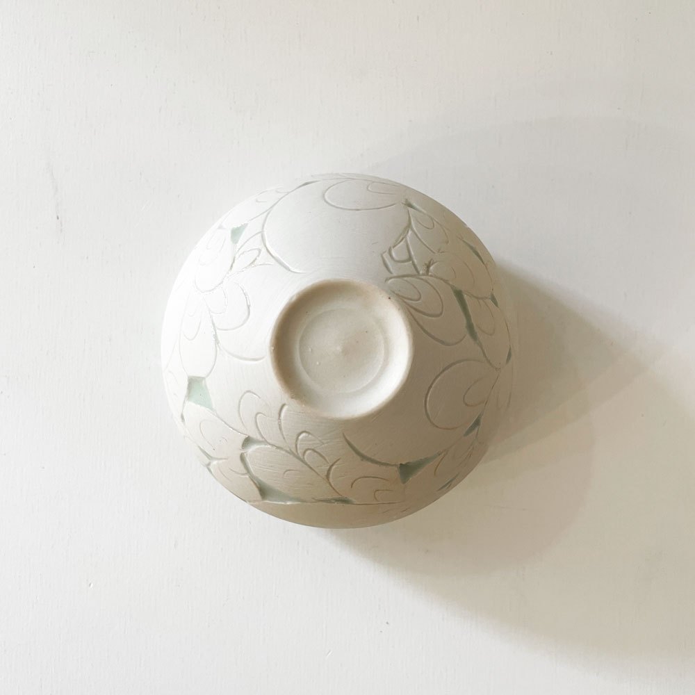 伊藤剛俊 Taketoshi Ito 掻き落とし 湯呑 フリーカップ グリーン Φ9cm 初期作品 益子焼 現代作家 ◎