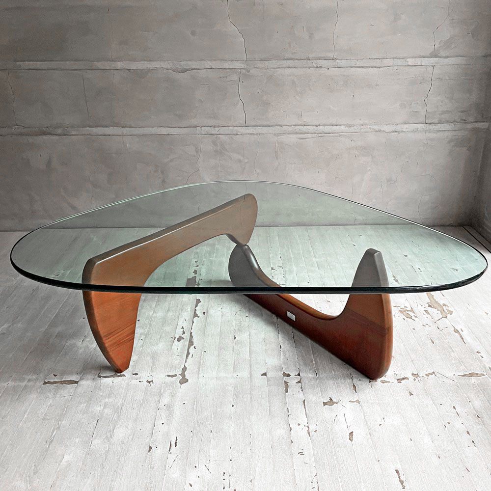 ヴィトラ vitra コーヒーテーブル Coffee Table イサムノグチ Isamu Noguchi ガラス天板 厚19mm ウォールナットフレーム ミッドセンチュリー 名作  参考定価￥514,800- ♪