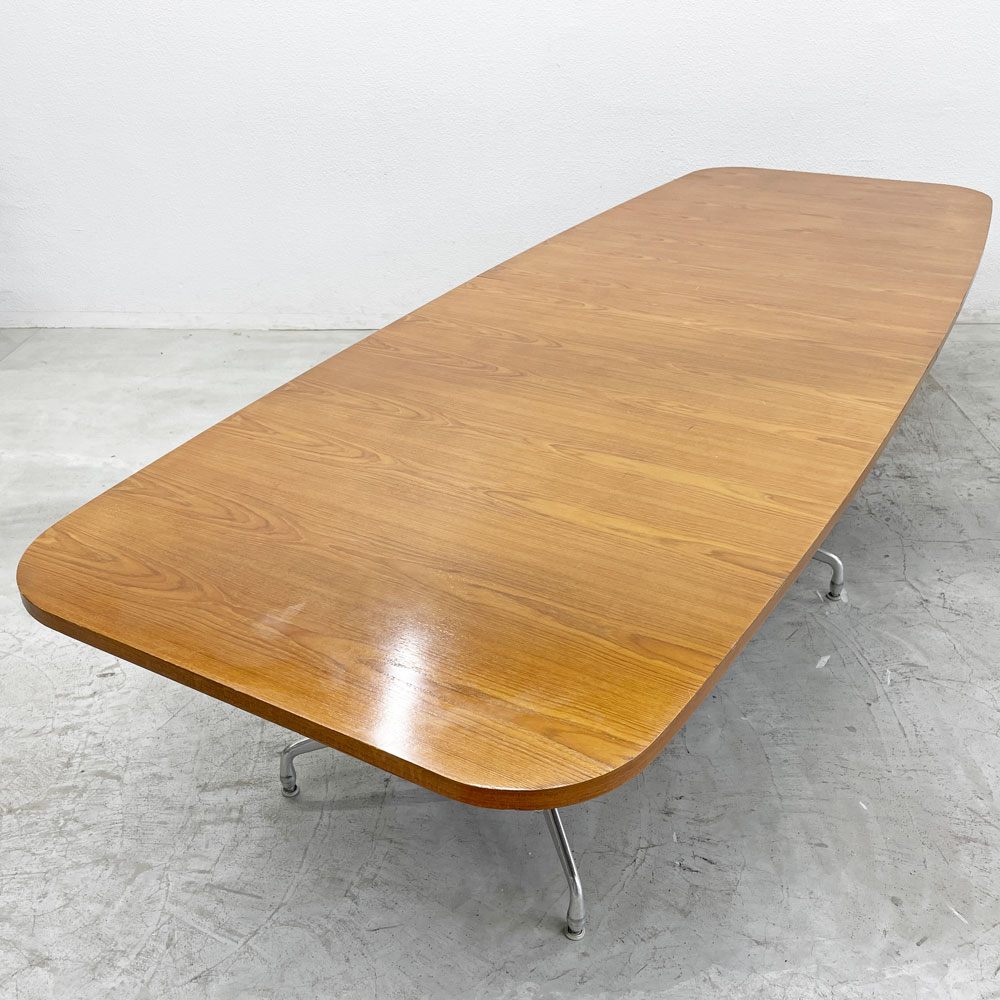 ハーマンミラー Herman Miller レクタンギュラーテーブル セグメンテッドベース ミーティングテーブル ダイニングテーブル ローズウッド天板 W330cm イームズ ビンテージ 〓