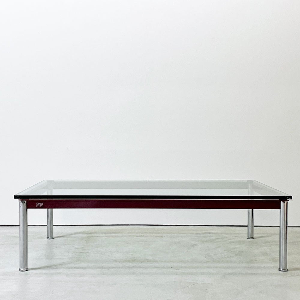 カッシーナ Cassina LC10-P ローテーブル センターテーブル コーヒーテーブル W120cm ガラス ボルドー ル・コルビジェ シャルロットペリアン ピエールジャンヌレ 廃番カラー ●