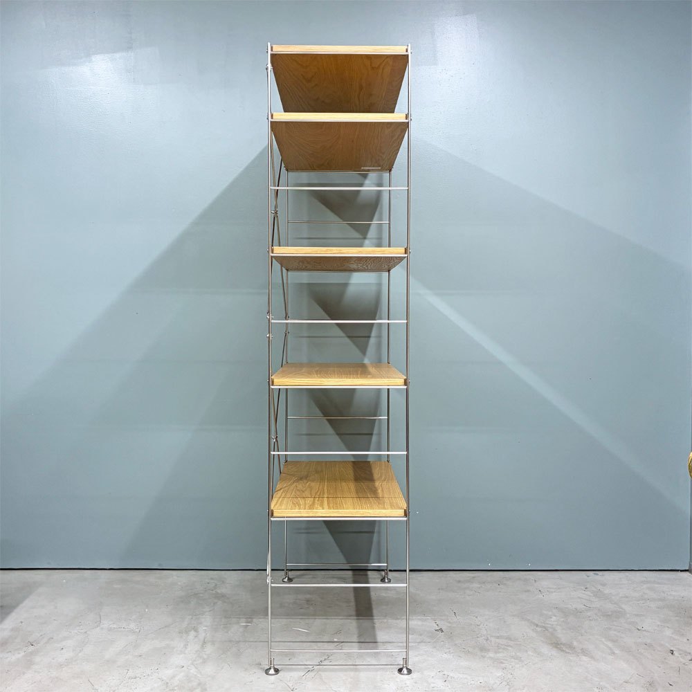 無印良品 MUJI ステンレスユニットシェルフ オーク材 ワイド 大 W86 H175cm ナチュラルデザイン ◎