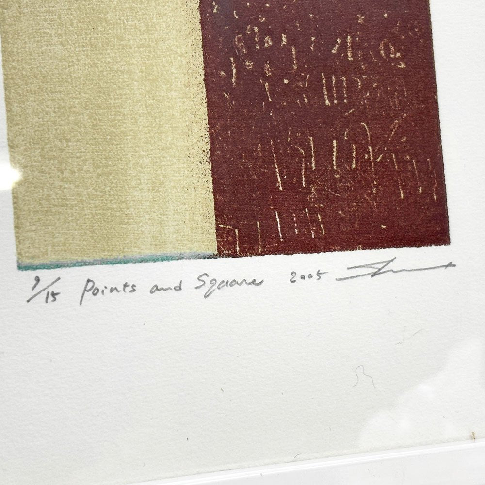 黒木周 shu kuroki クロスグラフ Points and Squares 2005年 28×38cm 布版リトグラフ 額装品 版画 現代作家 ●