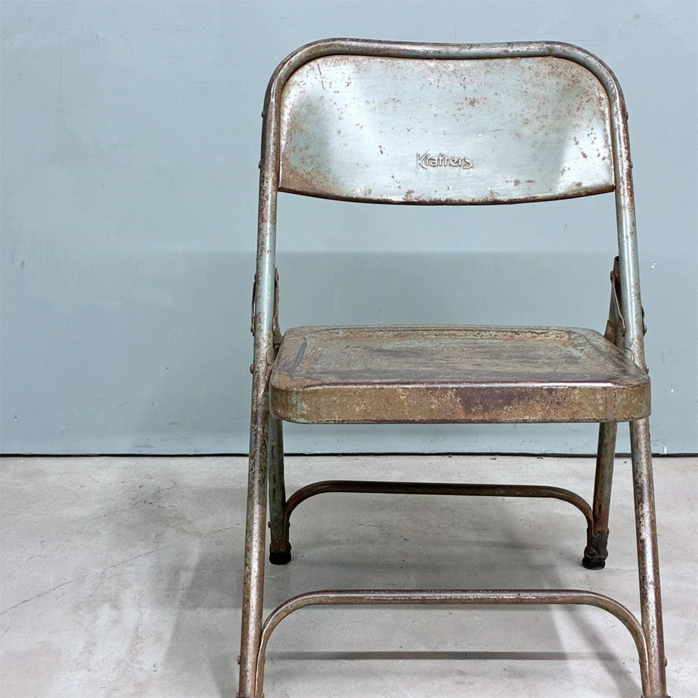 ビンテージ Vintage フォールディングチェア 折り畳み椅子 スチール インダストリアル 工業系 ◎