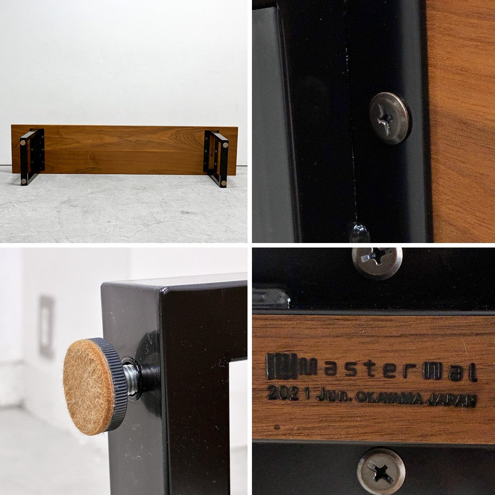 マスターウォール MASTERWAL ワイルドウッド WILDWOOD BENCH ベンチ W160cm ブラックチェリー無垢材 ブラックスチール脚 アカセ木工 参考定価￥121,000- ●