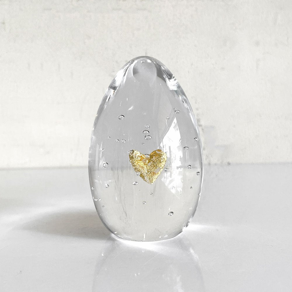 イイノナホ iino naho ハート Heart ペーパーウエイト ガラスオブジェ 箱付き 置物  現代作家 ガラス作家 ■