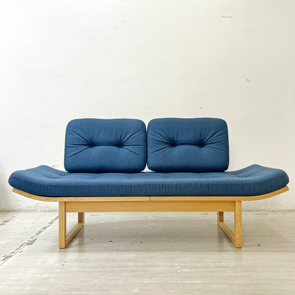 カンディハウス CONDE HOUSE アルプ ALP LDソファベッド S オーク材 ブルー系ファブリック 2Pソファ ●