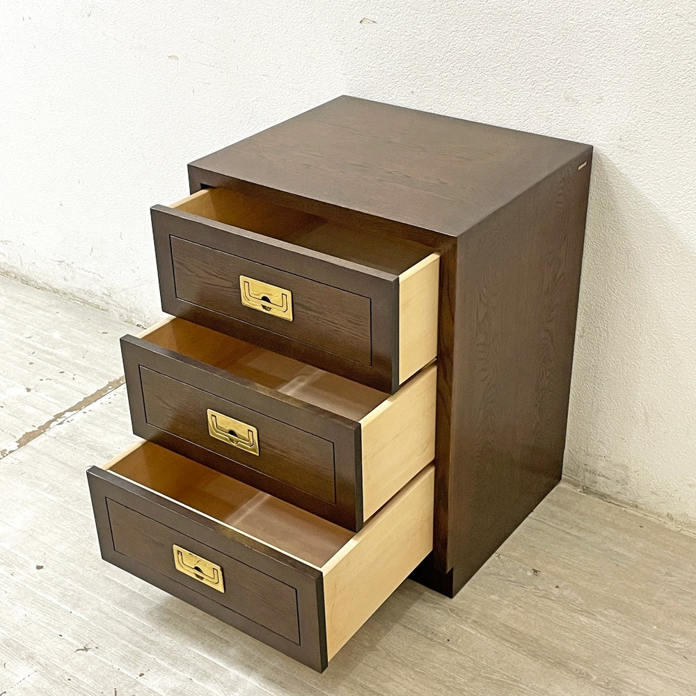 カリモク karimoku ドマーニ domani モーガントン Morganton サイドチェスト サイドテーブル ナイトテーブル 3ドロワー ヒッコリーブラウン ●