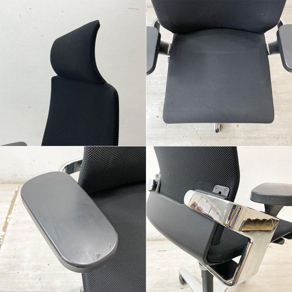ウィルクハーン Wilkhahn オン チェア ON Chair ハイバック アームチェア ファブリック ヘッドレスト付 オフィスチェア ●