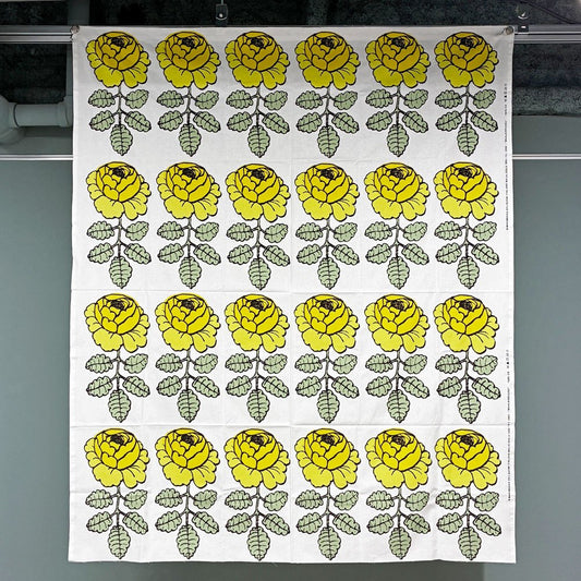 マリメッコ Marimekko マーライスルース Maalaisruusu ファブリック 147 × 175cm イエロー ◎