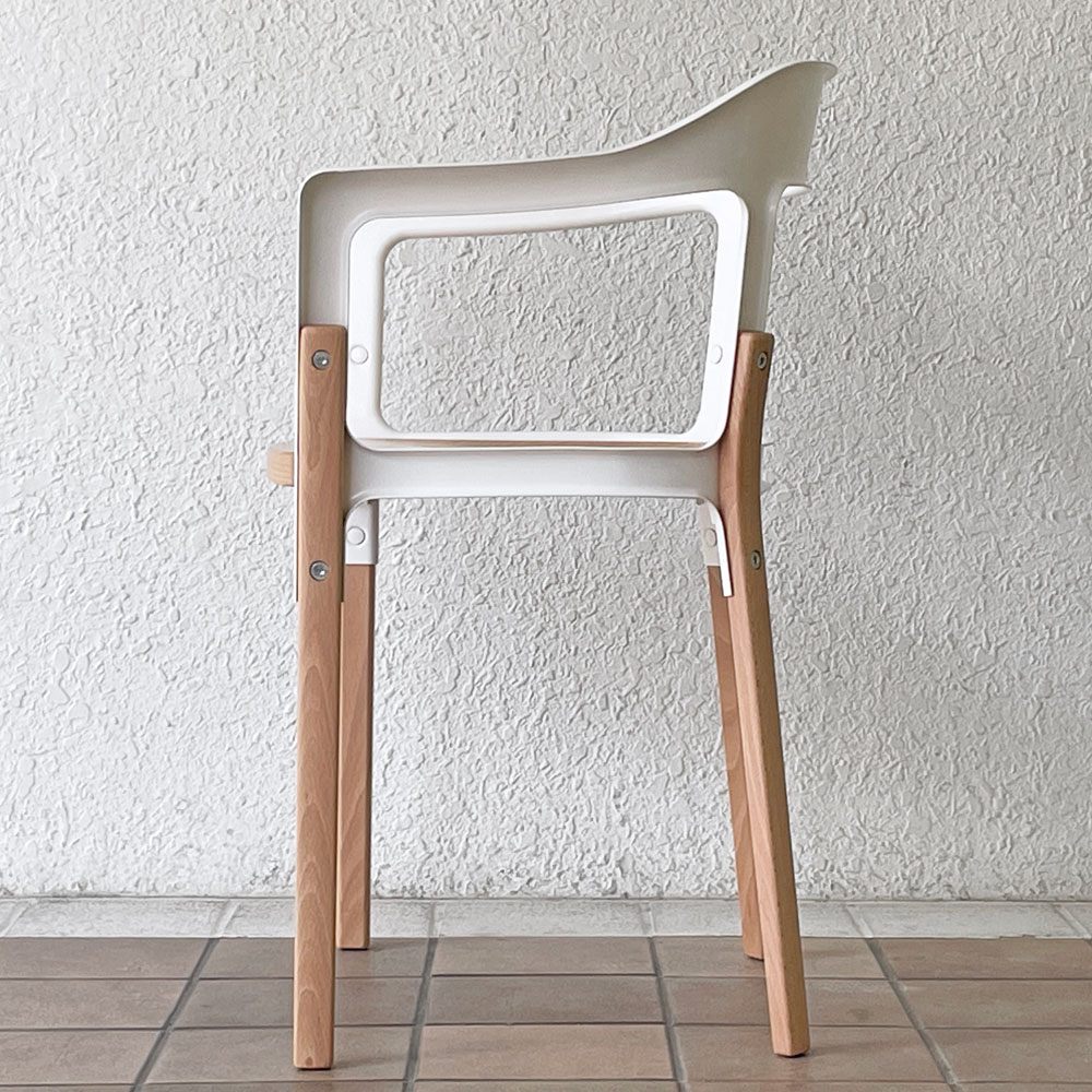 マジス MAGIS スティールウッドチェア Steelwood Chair ホワイト＆ビーチ アームチェア ロナン & エルワン・ブルレック イタリア ◇