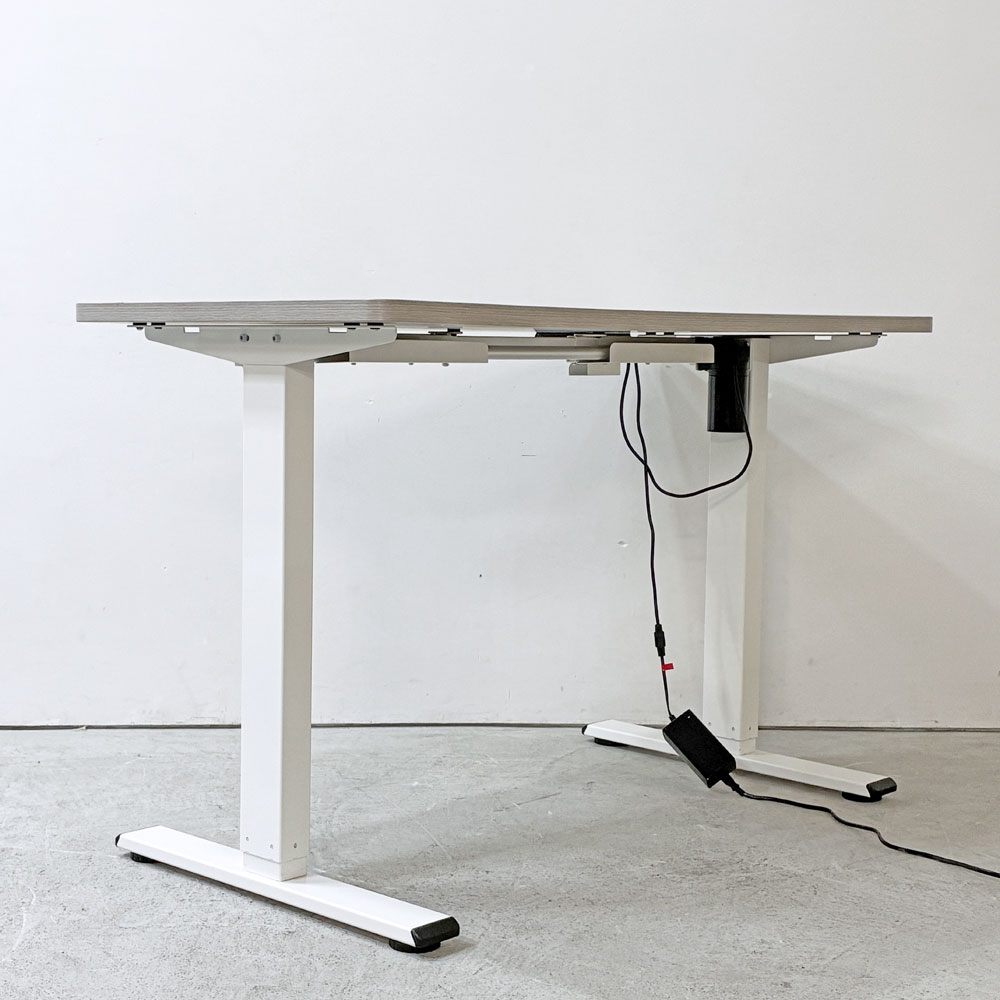 フレキシスポット Flexispot 電動式昇降デスク EF1 ワークデスク 学習机 スタンディングデスク ホワイトウッド×ホワイト W120cm ●