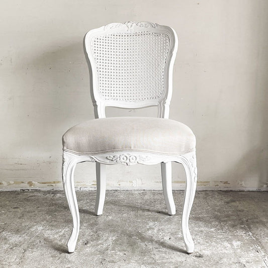 サラグレース Sarah Grace SGD デビュー ダイニングチェア DEBUT DINING CHAIR CHARM BD WHITE&NATURAL LINEN ラタンバック アンティーク風 ■