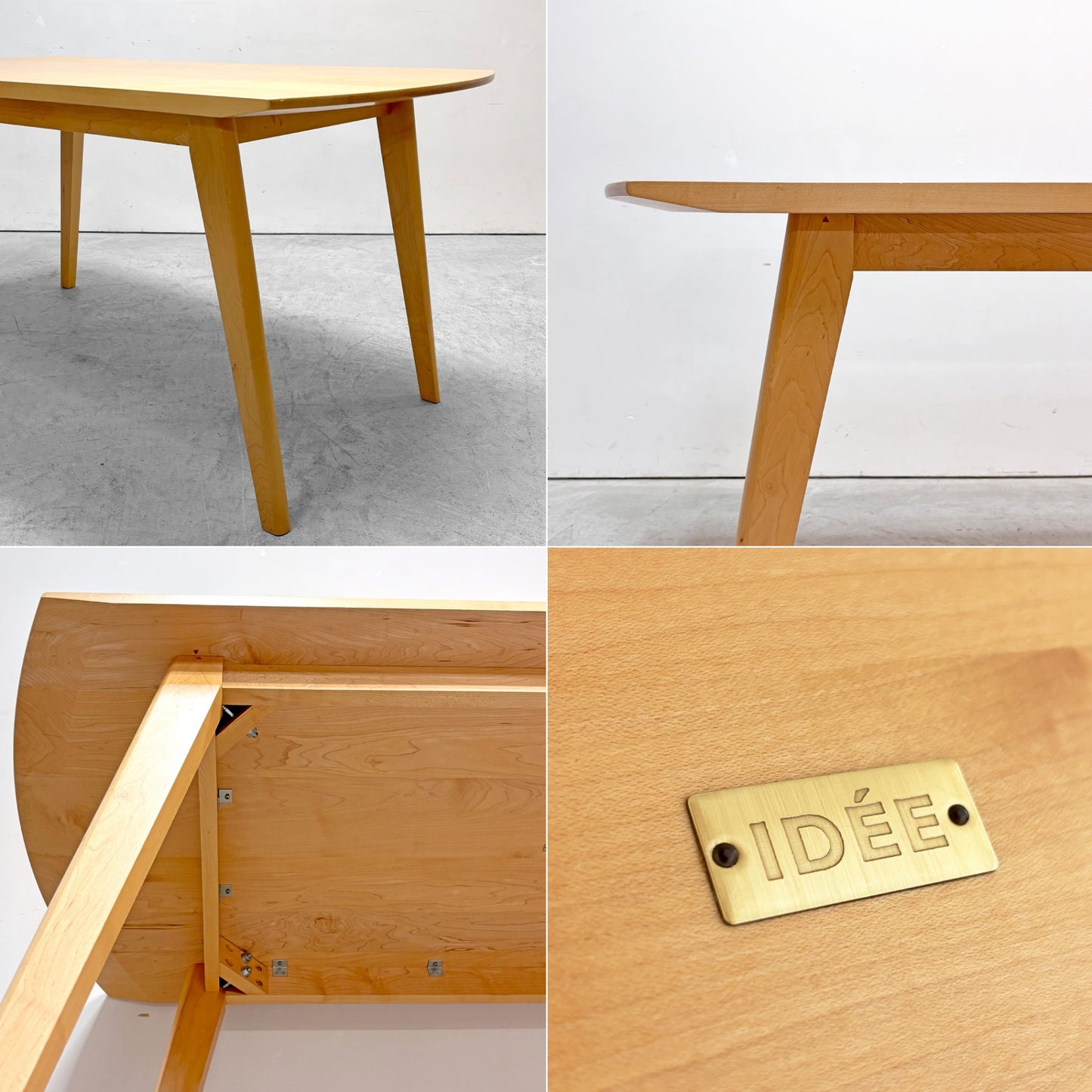 イデー IDEE アーク ARC ダイニングテーブル メープル無垢材 ナチュラルスタイル 北欧スタイル W160cm ●