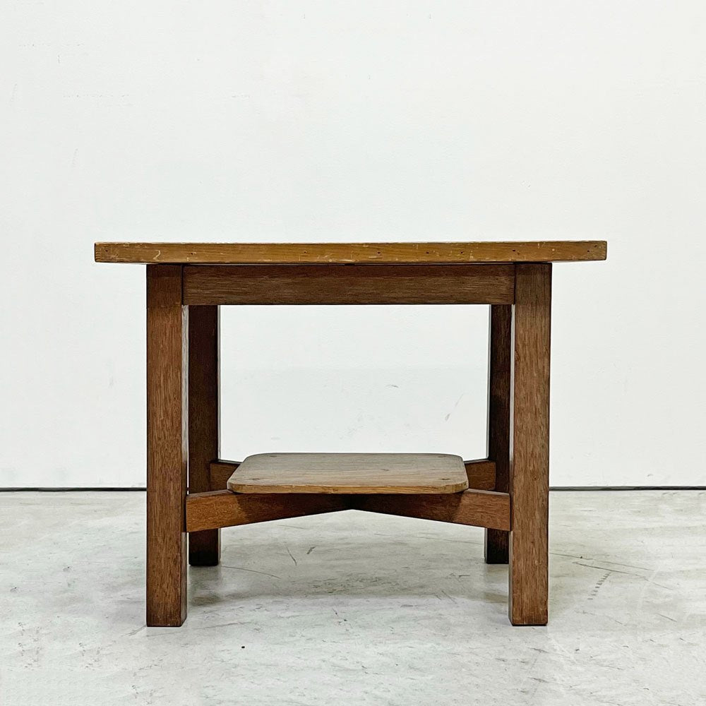 ジャパンビンテージ Japan Vintage 古い木味のサイドテーブル 花台 古家具 昭和レトロ ●