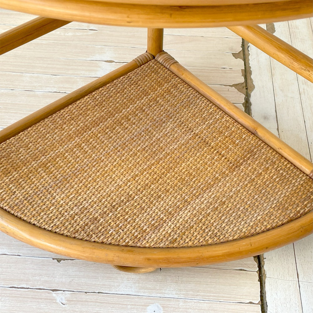 ラタン 3段 オープンシェルフ Rattan Shelf 籐 三角コーナーシェルフ コーナーラック ナチュラル オーガニック ★