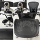 ハーマンミラー Herman Miller アーロンチェア フル装備 Bサイズ ポスチャーフィット クラシックカーボンメッシュ ポリッシュドアルミベース レザーアーム ビル・スタンフ ＆ ドン・チャドウィック ●