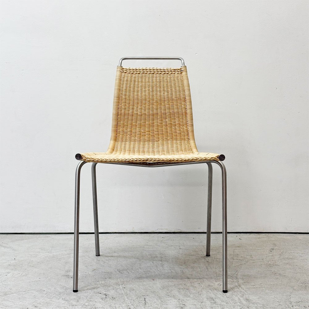 カールハンセン＆サン Carl Hansen & Son PK1 ダイニングチェア スタッキングチェア ラタン 籐 スチール ポール・ケアホルム Poul Kjaerholm 北欧 デンマーク モダン 廃番希少 B ●
