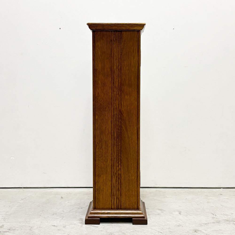 オーク材 キャビネット 小型収納 花台 H80cm 棚板4枚 ロイズアンティークス Lloyd's Antiques 購入品 ●