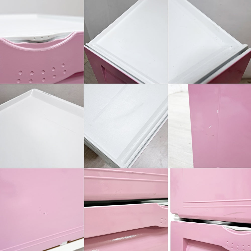 タッパーウェア Tupperware スーパーチェスト ワイド Super chest Wide 引出1段 ピンク 4段セット 専用カート付 ●
