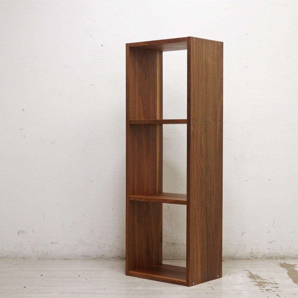 無印良品 MUJI スタッキングシェルフ 1列3段 ウォールナット材 オープンシェルフ 本棚 飾り棚 収納棚 ナチュラルデザイン ●